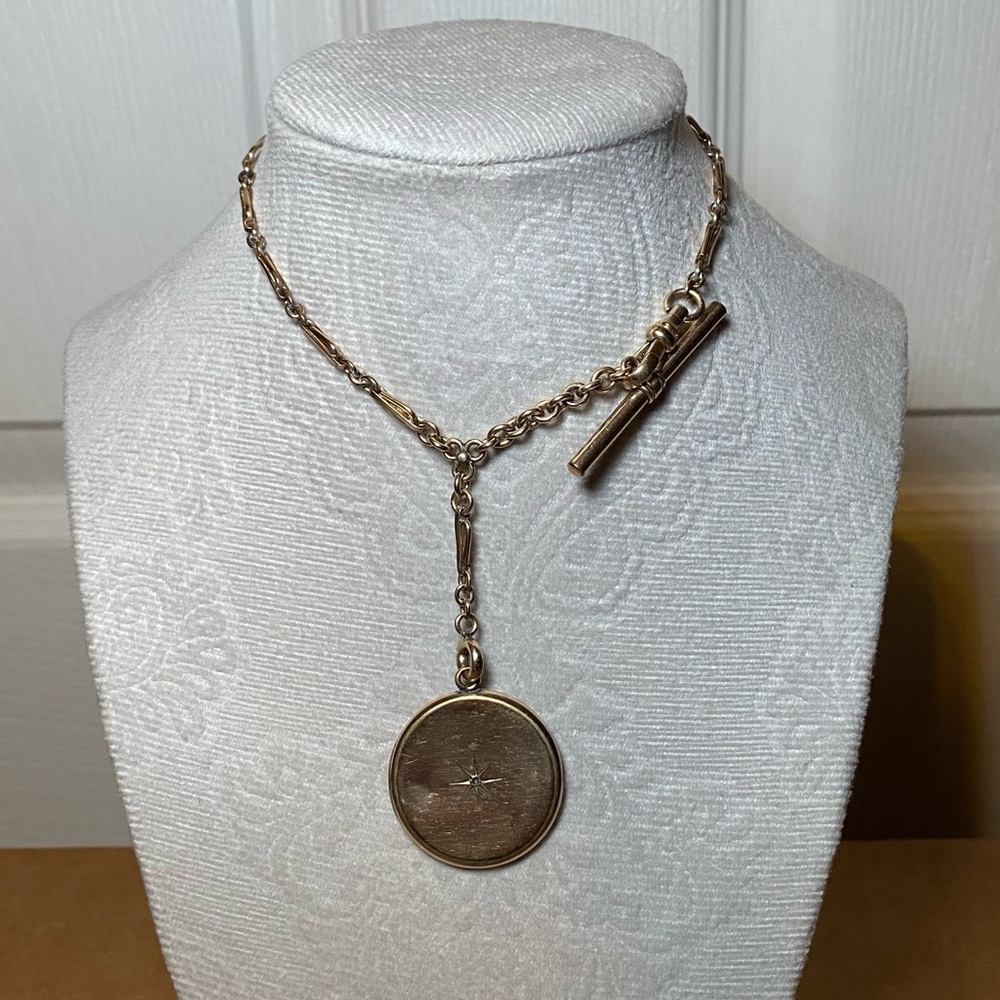 Antique Gold-Filled Watch Necklace with Locket | R.F.S. & Co. | c. 1900